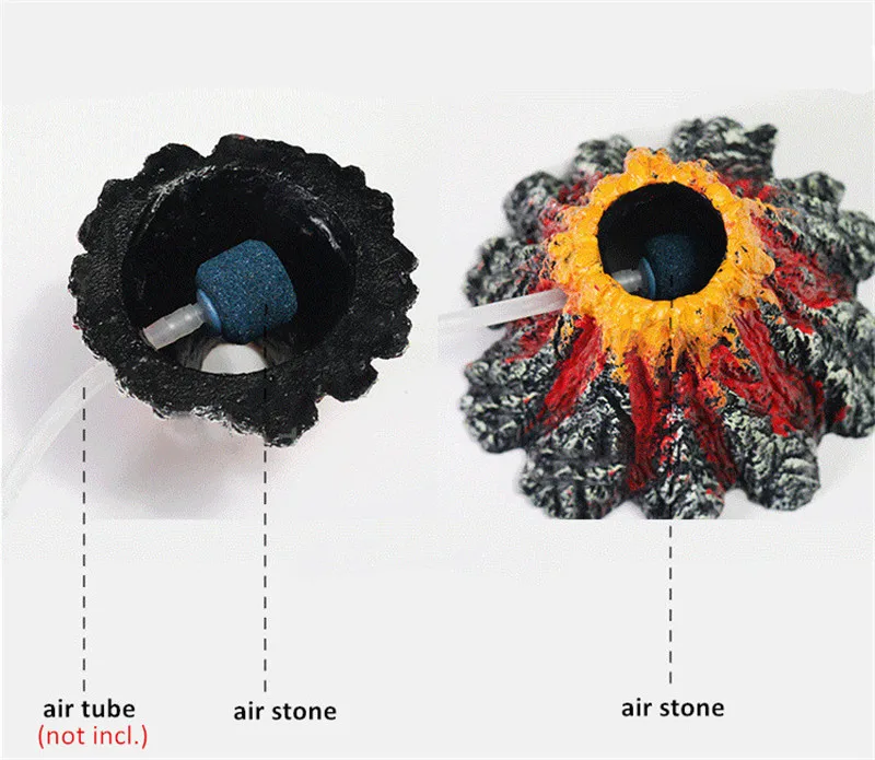 1 шт. украшение для аквариума космический корабль вулкан жемчужные украшения с дизайном «ракушка» рыба скрывается пещера отверстие аквариум Воздушный камень пузырь Декор