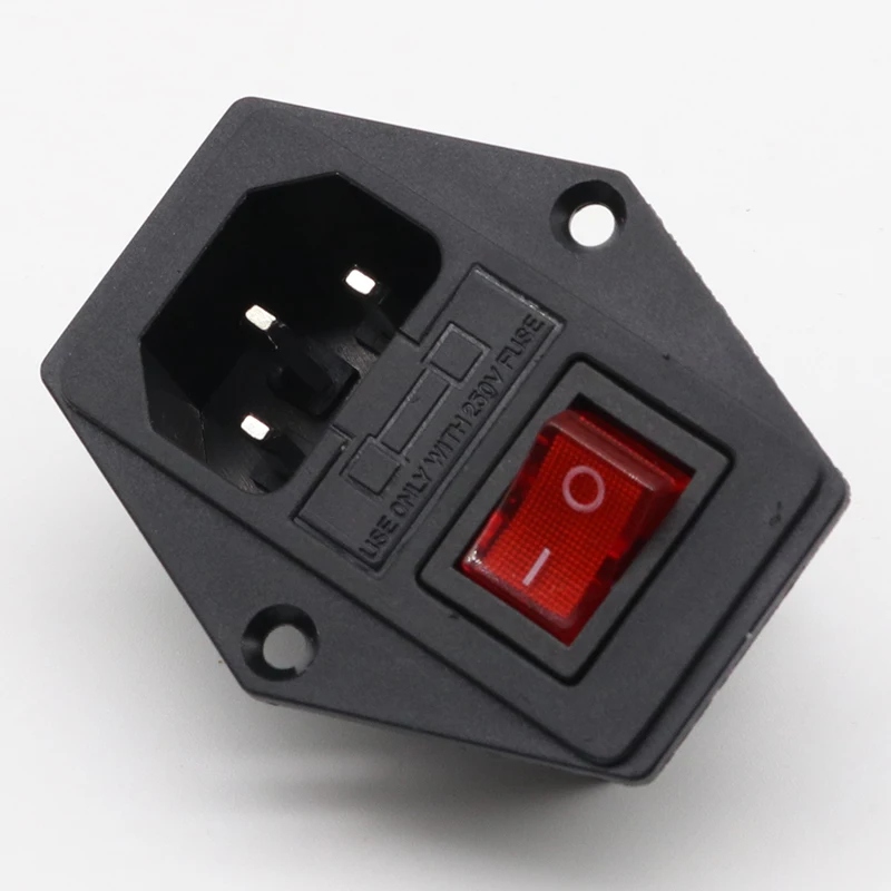 Клавишный Выключатель питания IEC 3 Pin 320 C14 Входная мощность штепсельная вилка
