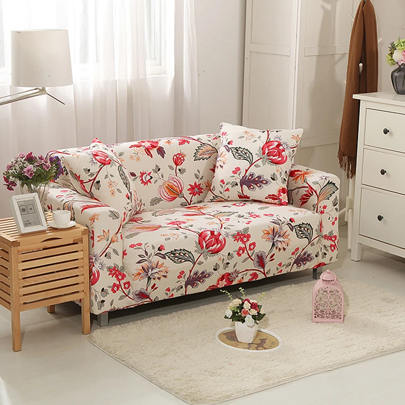 Geometric printed stretch sofa cover elastic for living room sectional slipcover safa 1/2/3/4 seat funiture protector