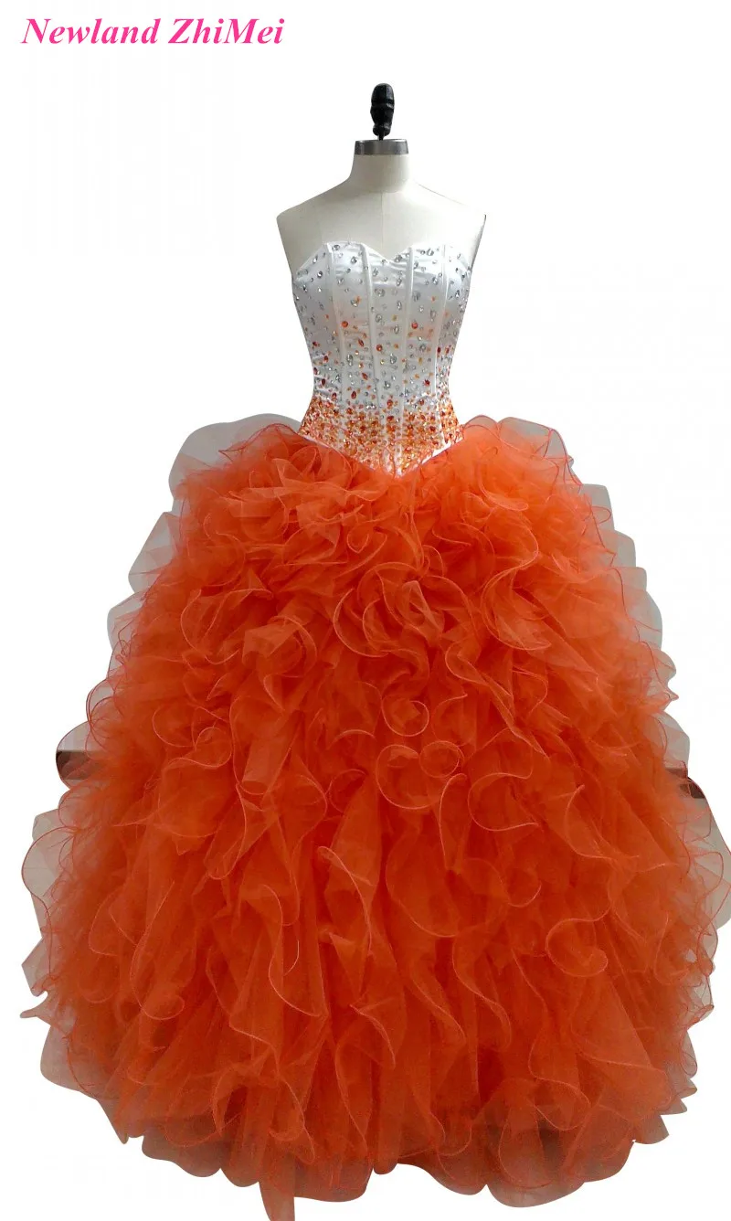 orange ball gown
