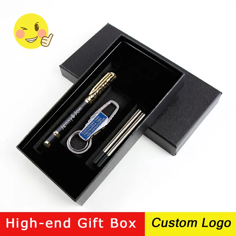 

Creative Stationery Set Hollow Engraving Flower Metal Gel Pens Business Gift Water-based Pens Laser Custom LOGO Carving Name Pen