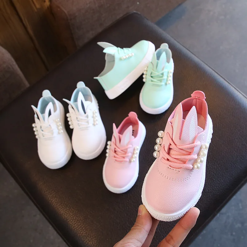 

Baby girl Shoes Children Toddler Baby Anti-slip Rabbit Ear Sneakers casual Shoes for kids