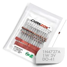 Diode de puissance Zener 1 W 3 V DO-41 (100) axiale 1N4727A 1N4727, 1 Watt 3 volts IN 1N 4727A IN4727A, DO-204AL pièces
