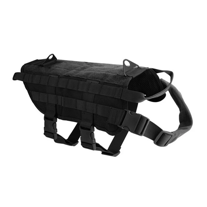 Многофункциональный полиции K9 тактический военный 1000D нейлоновая Системы собачий ошейник "собачья жилетка, одежда нагрузки" Медвежья "упряжь XS-XL - Цвет: Black