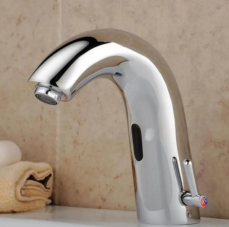 Toilet brass infrared sense faucet chrome plated,Copper automatic water sense faucet, Bathroom wash basin sense faucet mixer tap