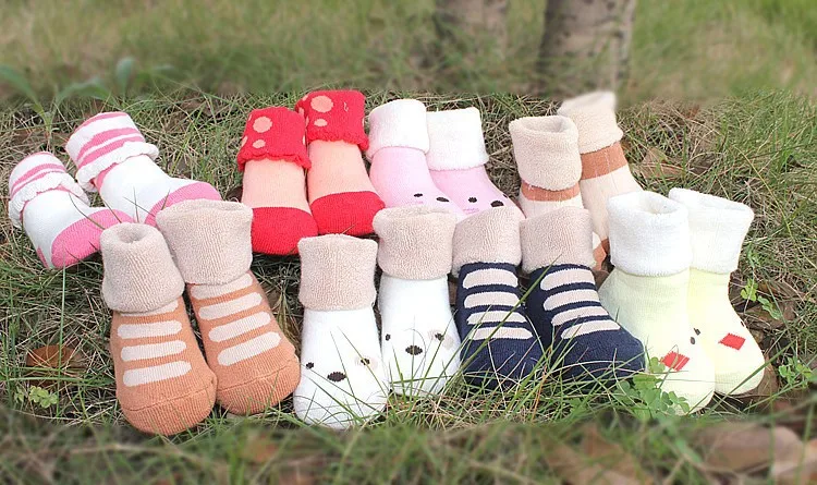Зимний комплект из 2 пар сохранить теплые носки для новорожденного ребенка в возрасте от 1 до 18 месяцев 10 Синди цвета хлопковые носки плотные Носки для малышей носки для детей ясельного возраста B009