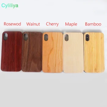 

100pcs Bamboo Handmade For iPhone 7 Wood TPU Case Wooden Cover For iphone x 6 Samsung S8 S9 Plus S7 Edge Case DHL Free