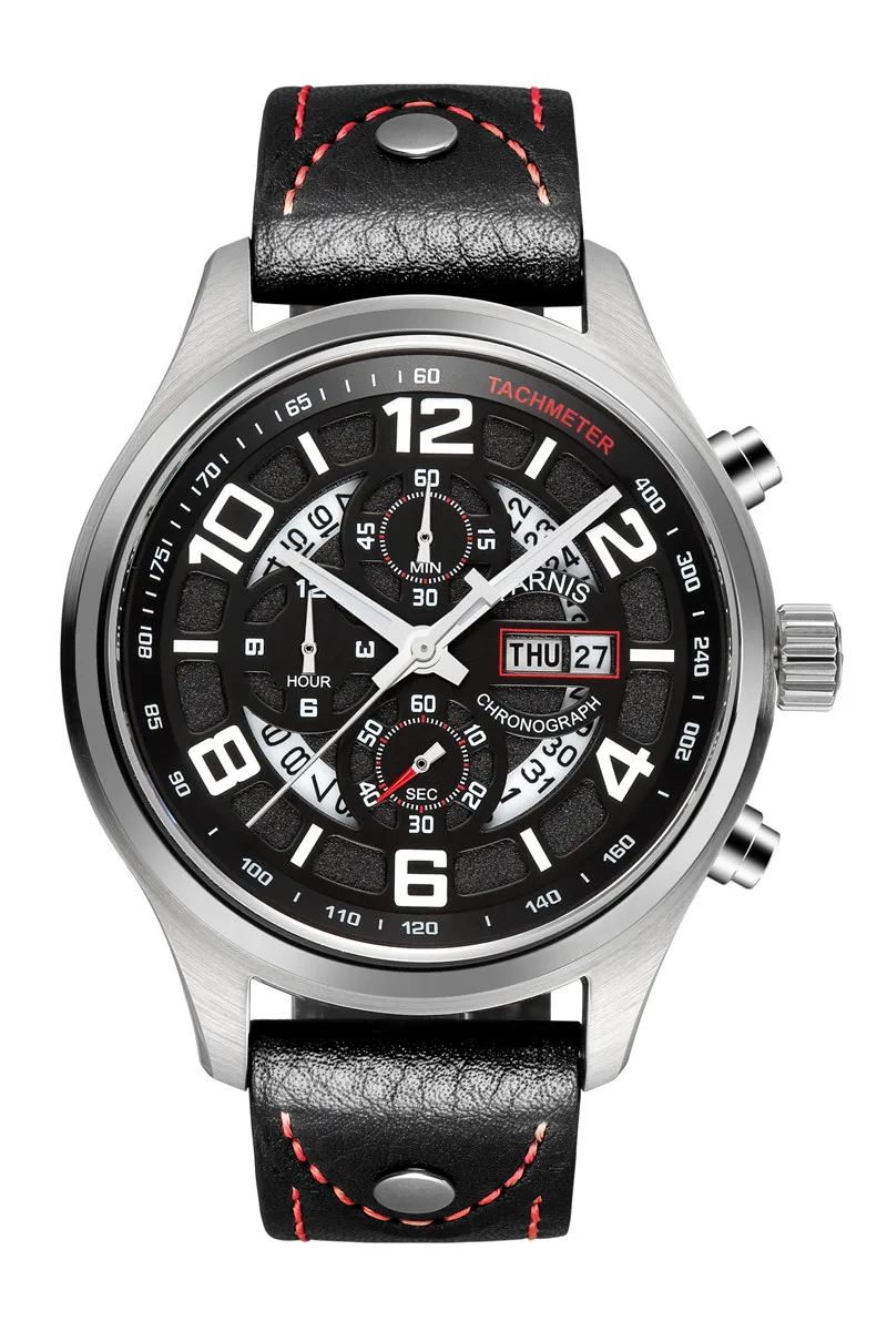 Fashion Parnis 43mm Stainless Case Japanese Quartz Business Men s Wrist Watch Two choice