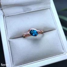 KJJEAXCMY fine jewelry 925 sterling silver inlaid with natural London blue topaz lady ring simple new line simple minds london