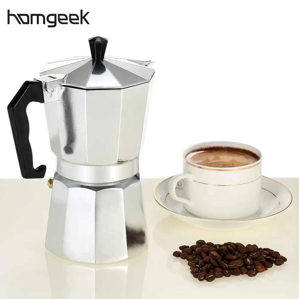 Homgeek Кофеварка 3cup/6cup/9cup/12cup алюминиевая для эспрессо Percolator кофейная плита Mocha чайник для дома