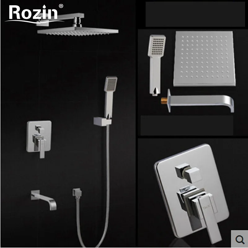 Luxury Bathroom Rainfall Shower Mixer Faucet Wall Mount Bath Shower