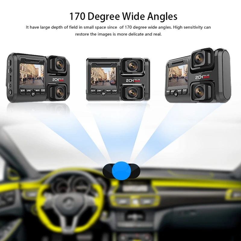 

Dvr Fhd1440P Front Double Cameras Video Recorder Sony323 With Wifi Function Autoregistrant Car Cams Hi-Dden Dash Camera