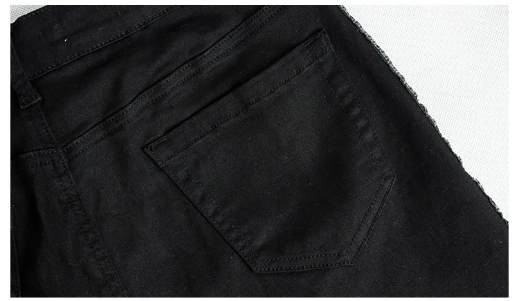 Черные обтягивающие джинсы с блестками и полосками по бокам для женщин, узкие джинсы с эффектом пуш-ап в английском стиле, модные женские джинсы