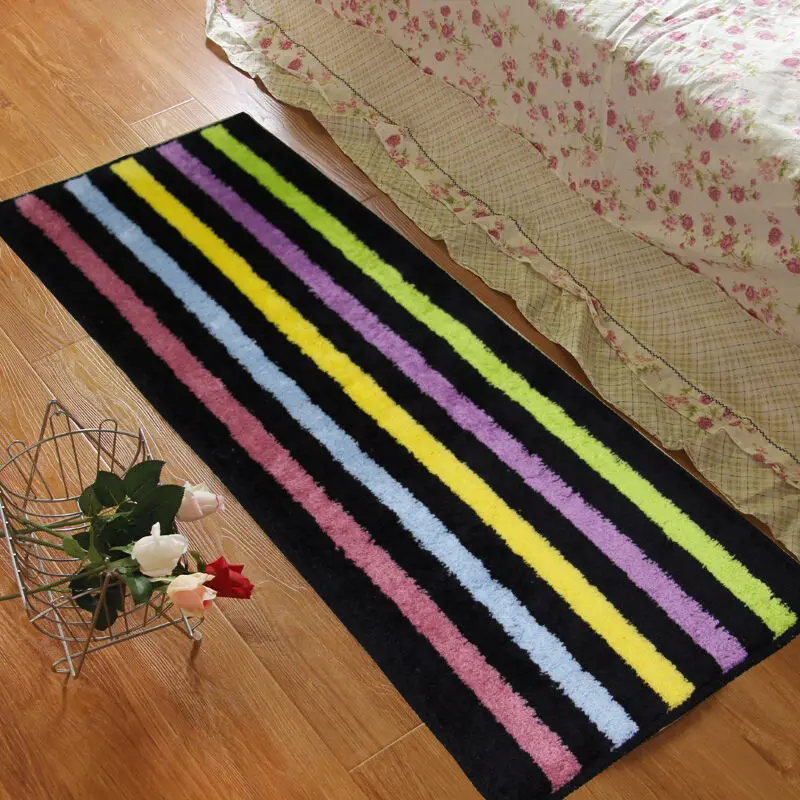 Compare Prices On Microfiber Kitchen Rugs Online Ping Low Colorful Stripe Doormat Home Microfiber Carpet Bath Mat Modern Kitchen Rugs Washable 120 45 Cm