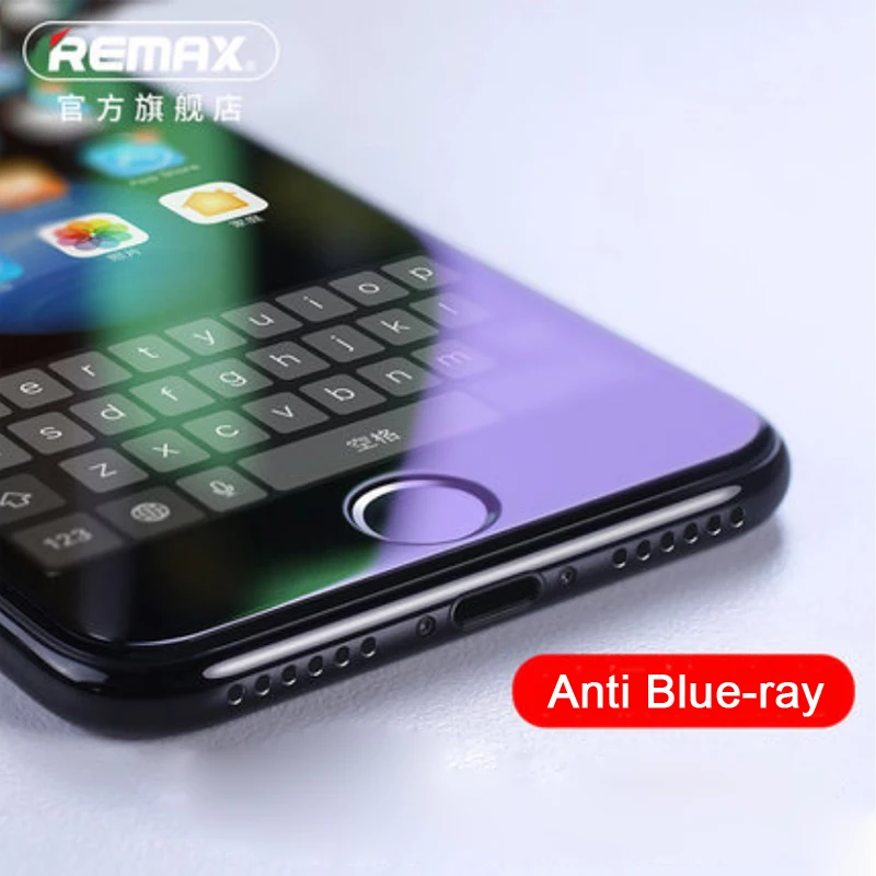 Goedkoop Remax Alge Anti Blue ray 3D Glas 9 H Hardheid Gebogen Rand Volledige Cover Gehard Glas voor iphone 7 8 plus Screen Protector
