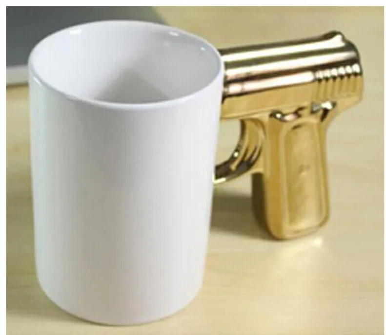 Free Shipping 1Piece Gun Handle Coffee Mug Pistol Mug Ceramic Coffee