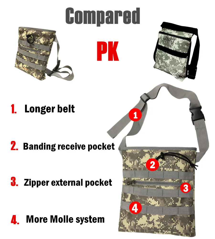Металлоискатель находит сумку экскаватор мешок пояса мешок удачи золото самородок сумки камуфляж для обнаружения металла