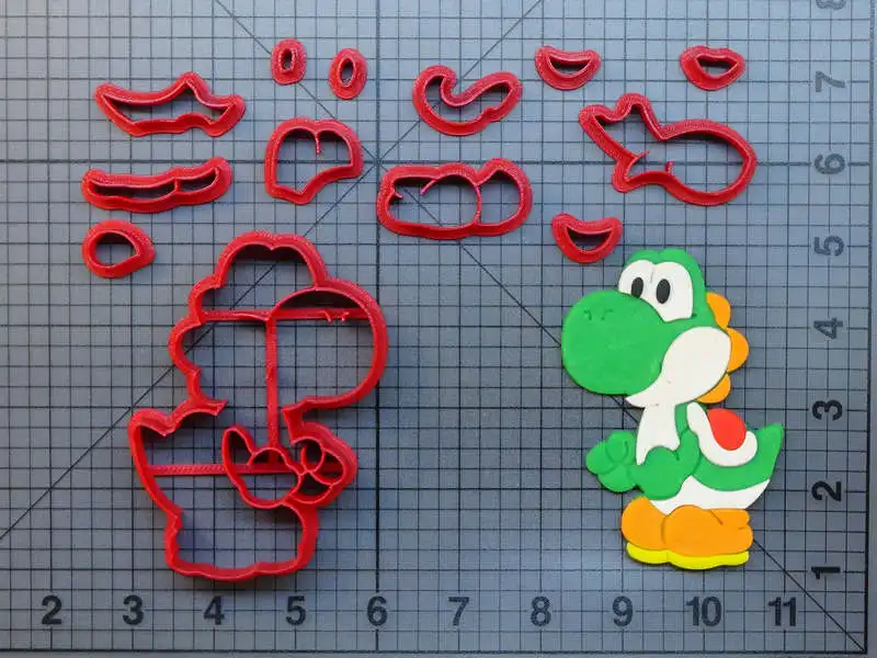 Мультфильм ТВ печенья набор из быстрорежущей инструментальной стали сделано 3D печатных камэк логотип Fondant(сахарная) трафареты для украшения пирожных и печенья Форма-резак для украшения торта инструменты - Цвет: Yoshi  3  inch