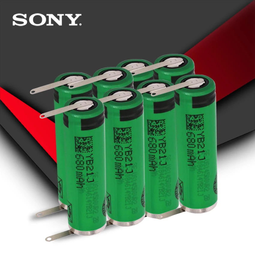 Новые оригинальные батареи высокой емкости AA 680mAh VR2 14500 Li-ion 3,7 v перезаряжаемые батареи со сваркой