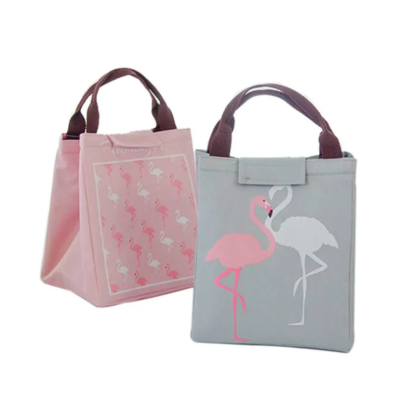 Cartoon Flamingo Waterproof Food Storage font b Bag b font Picnic Dinner Cold Insulation font b