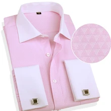 French Cuff Mens Formal Business Dress Shirt