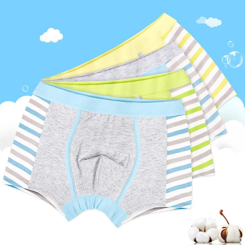 Child Boy Underwear Striped Shorts 2 PCS Lot 3 To 14 Years Teen Boxer