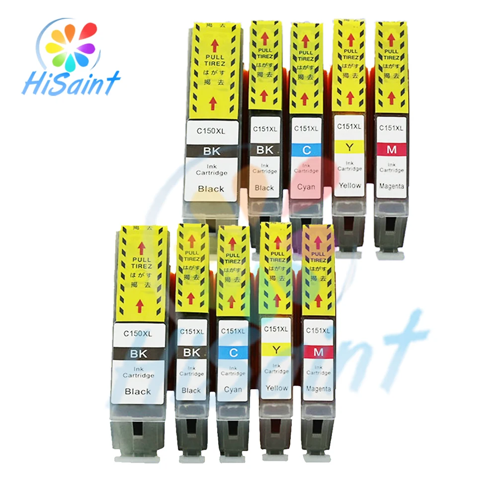 10PK For Canon PGI 150XL CLI 151XL High Yield Ink Cartridge With Chip Compatible For Canon PIXMA