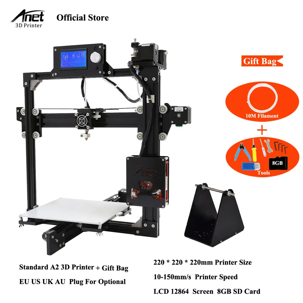 

Anet A8 A2 3D Printer Kit Anet A8 Anet A2 i3 DIY 3D Printing Machine Diy Kit Self Assembly w/ Filament+Card+Tools