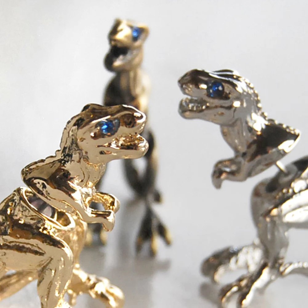 Серьги гвоздики в виде дракона тираннозавра 1 шт.|animal design|dinosaur earringsear studs |