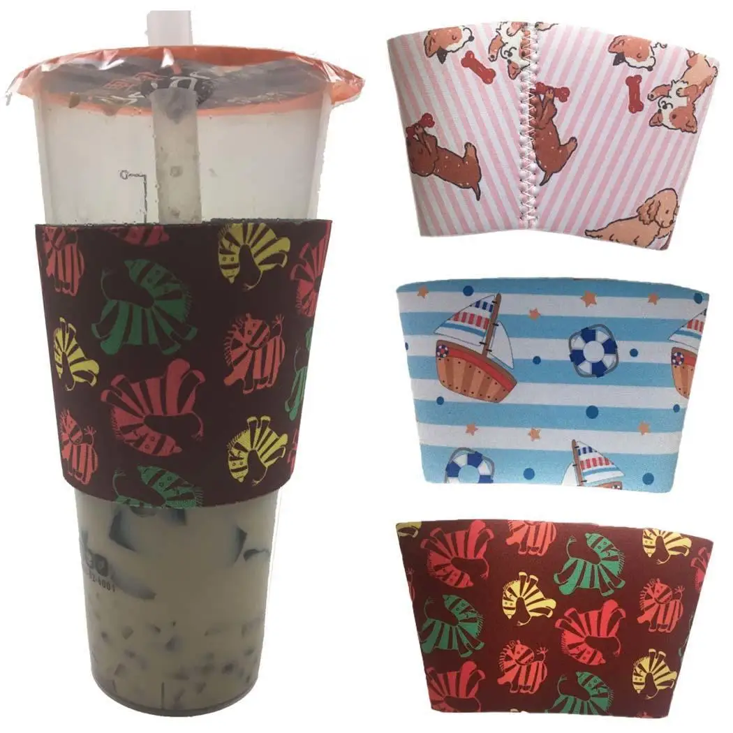 New Insulated Cup Sleeve Non-slip Recyclable Water Cute Cup Coffee Mug Wraps Sleeves Collapsible for easy storage