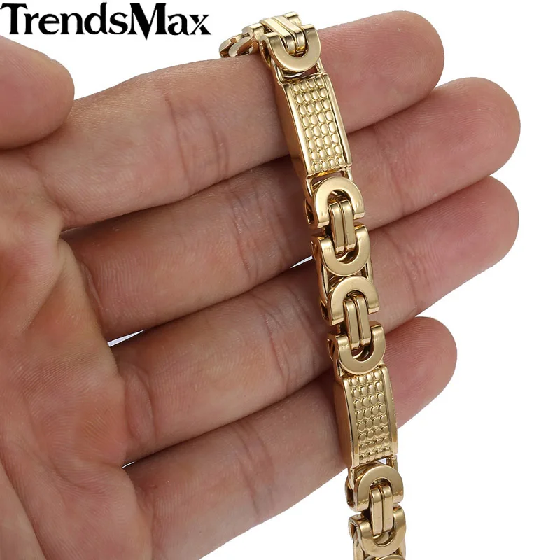 Trendsmax колье из нержавеющей стали золотистого цвета с плоскими звеньями Любая