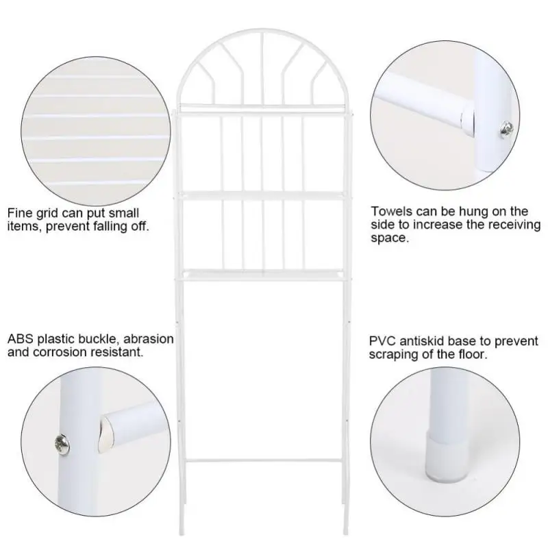 3-х уровневый сиденье для унитаза полка Ванная комната стеллаж для хранения мульти-функциональный Экономия пространства Организатор Белый 25 кг 176,5*62*33,5 см/64,49*24,41*13