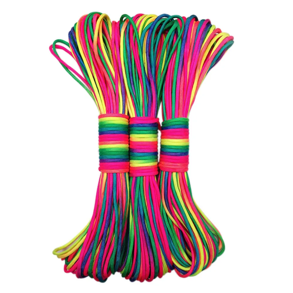 4 مللي متر Paracord في 550 Paracord حبل تسلق التخييم حبل المظلة الحبل الحبل حبل 7 ستراند اللون تسلق التخييم المعدات