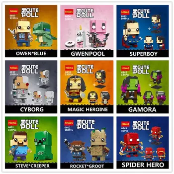 

IN STOCK DECOOL CUTE DOLL 6835-6846 6601-6604 18002 super heroes marvel avengers spider figures Building Block mini bricks Toys