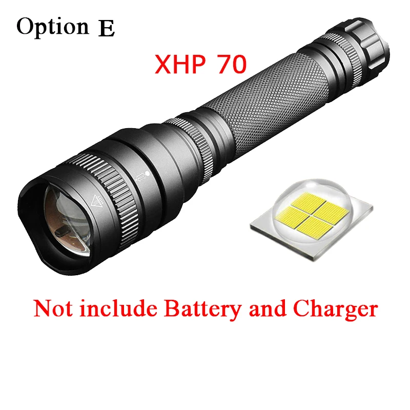 Z30Litwod P78 Новое поступление CREE XHP70.2 32 Вт Мощный зум-объектив тактический светодиодный фонарь 10000 мАч 26650 аккумулятор - Испускаемый цвет: Option E