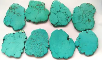 

Large 70-90mm(3inch+) Turquoise Cabochon Veins Slab Stone For Phone Sockets Pop Grips Magnesite Free Form phone ,belt 1pcs Cab
