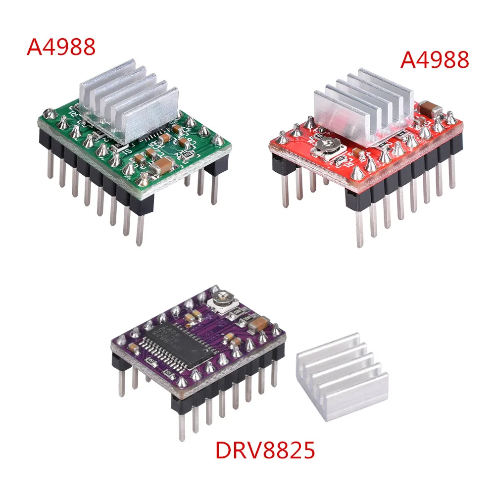 Запчасти для 3D-принтера StepStick A4988 DRV8825 Драйвер шагового двигателя с теплоотводом