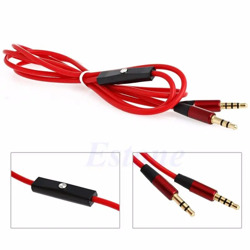 

3.5mm Male To Male Car AUX Auxiliary Cord Mic Stereo Audio Cable For iPhone For iPod