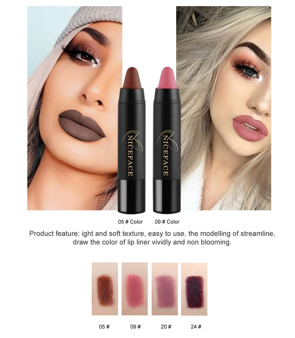 NICEFACE Matte Lipstick Set Sexy Red 22 Pcs Liquid Lipgloss Waterproof Lip Stick Kit Matte Long Lasting Brand Make Up (4)