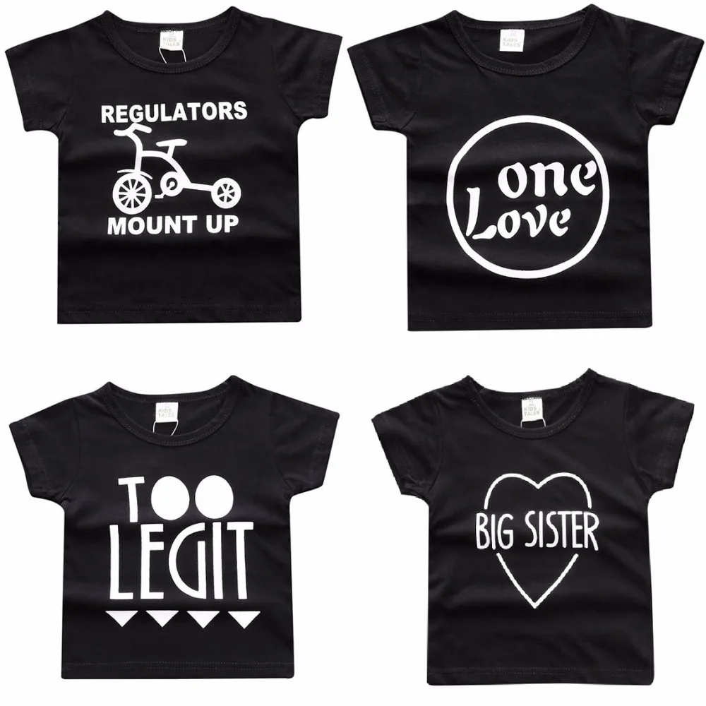 Летние черные футболки для маленьких мальчиков; футболки для младенцев; топы с короткими рукавами и буквенным принтом для малышей; одежда для малышей; футболка; детская одежда