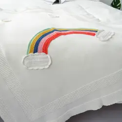 Радуга Детские Одеяла новорожденных хлопок крючком Детские пеленать Одеяло Вязаное детское одеяло Симпатичные мягкие кроватки коляски