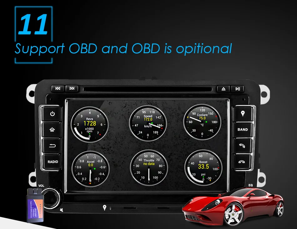 Flash Deal Eunavi Octa Core Android 9.0 2 Din Car dvd player For VW GOLF JETTA POLO TOURAM PASSAT B6 GPS Navi Stereo Radio touch screen usb 18
