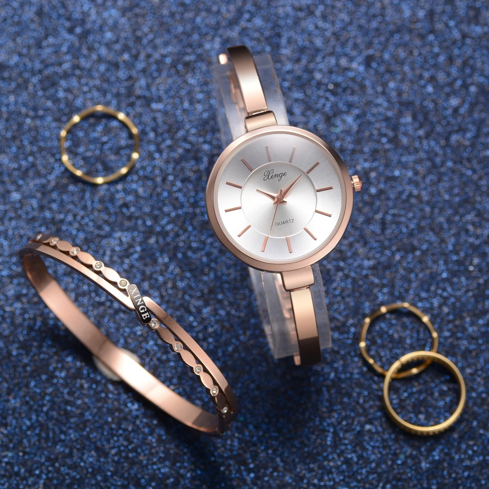 

Xinge Brand Watches Women's Bracelet Quartz Watches Retro Bracelet Watches Trend Wristwatch Waterproof Creative Watches Set