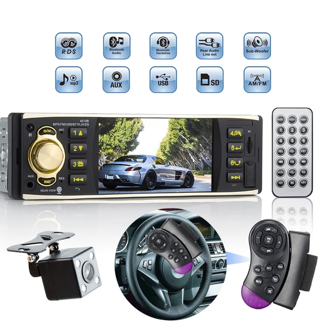 Best Price Hippcron 1 Din Car Radio 4.1 inch Audio Stereo Bluetooth USB AUX FM Radio Station with Rear View Camera Remote Control Best Price Hippcron 1 Din Car Radio 4.1 inch Audio Stereo Bluetooth USB AUX FM Radio Station with Rear View Camera Remote Control