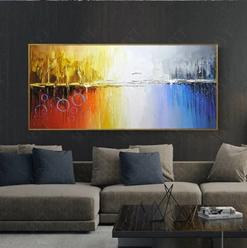 

Free delivery large hand painting knife painting thick oil painting abstract painting cloth surface 100% handpainted art modern