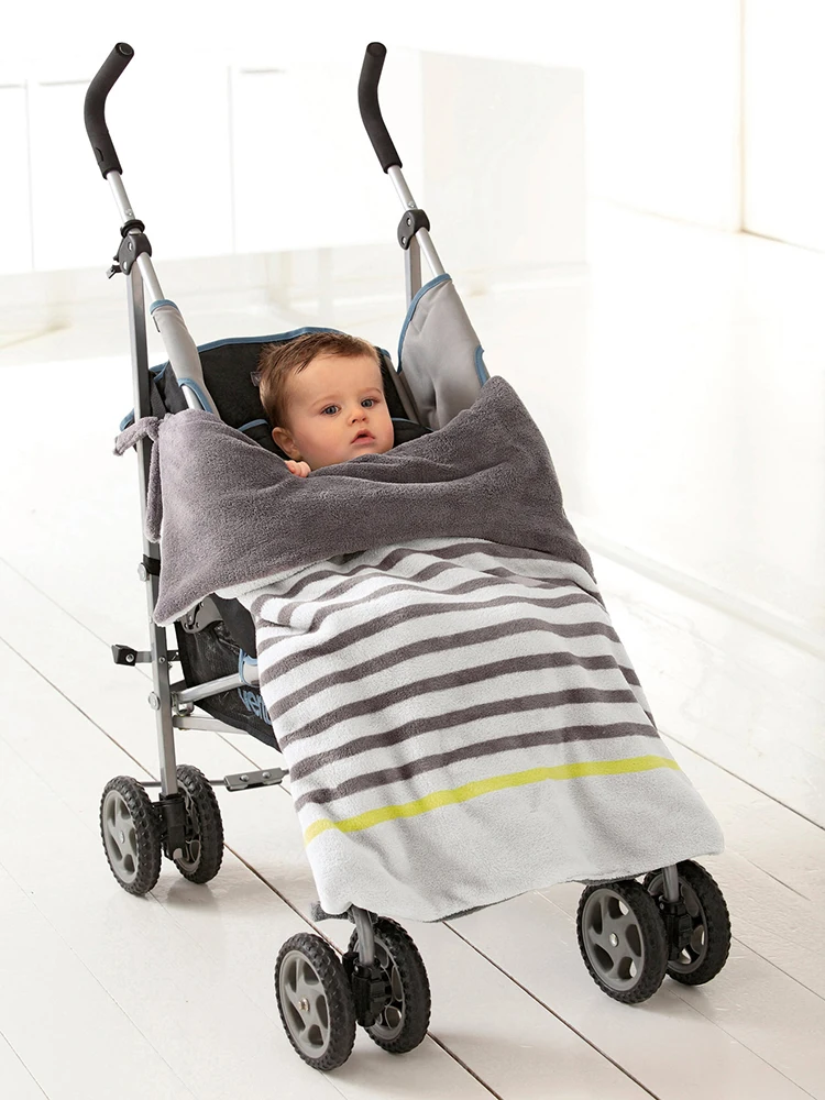 Baby Stroller Blanket, 2 Layer Supper Soft Coral Fleece Blanket, Infant