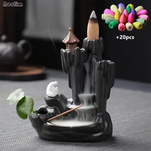 Креативная горная ладана горелка керамическая Курильница держатель для распространения благовоний буддийский Чайный домик буддийский декор+ 20 шт пирамидки благовоний