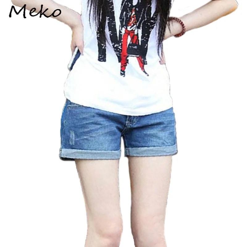 

Korean Fashion style Women summer loose big yards casual vintage curling denim shorts womens jean shorts for young girls WS12