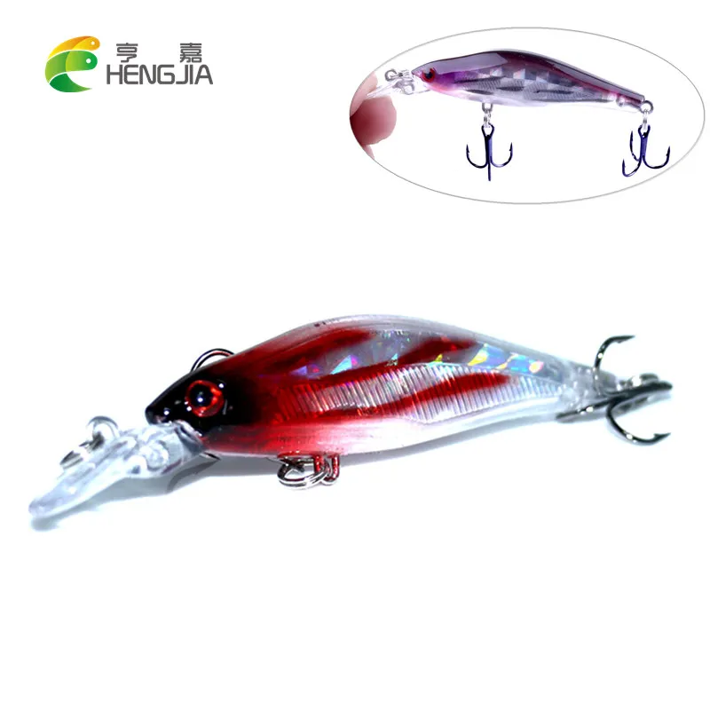 Hengjia 1 шт. 6.2 г 8 см лазерной воблеры Рыбалка снасти 3D Средства ухода для век тонущий Минноу Рыбалка приманки Crankbait 6 # молния Рыбалка воблеры