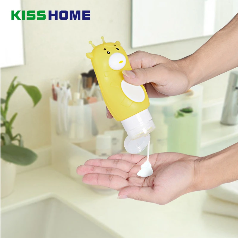

3 Color Cute Animals Portable Round Silicone Mini Travel Bottles Cosmetics Shampoo Sorting Container Candy Color Bottle
